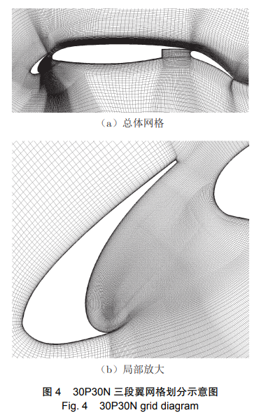 30P30N 三段翼网格划分示意图