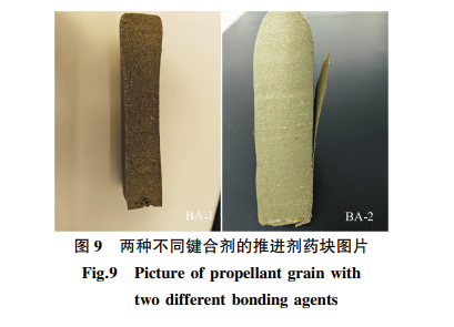 两种不同键合剂的推进剂药块图片