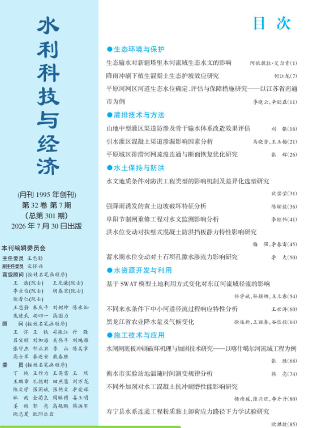 水利科技与经济期刊目录