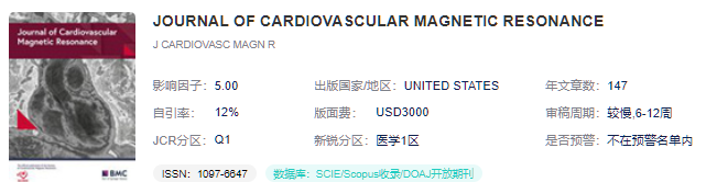 JOURNAL OF CARDIOVASCULAR MAGNETIC RESONANCE