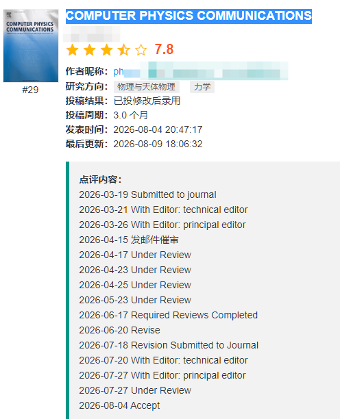 物理-计算机：跨学科应用2区sci期刊《COMPUTER PHYSICS COMMUNICATIONS》