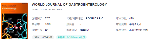 WORLD JOURNAL OF GASTROENTEROLOGY